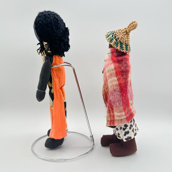 African Cloth Dolls Set – West African & Basotho Tribal Woman Vintage - Picture 8 of 13